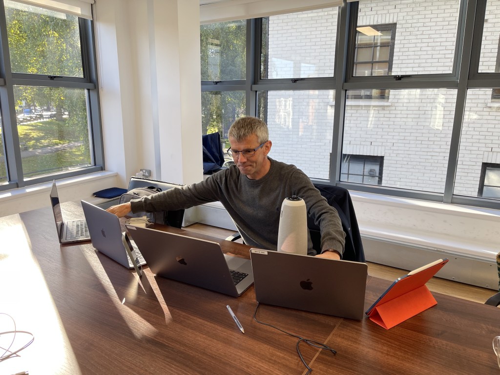 Our principal engineer demonstrating the productivity of working from home