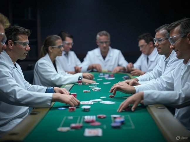 Grok generated Scientists playing Poker